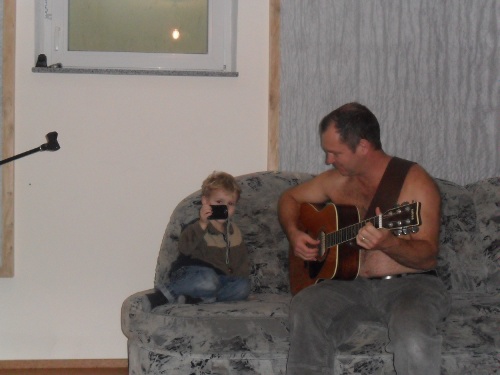 Pic of Levion and Papa in music room