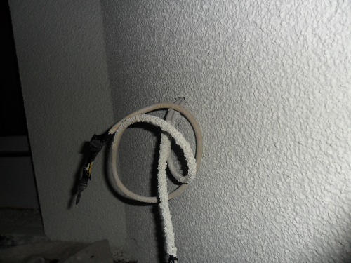 Pic of wire left for outside receptacle